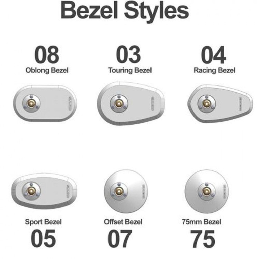 Oberon Performance Adjustable Racing Bezel Motorcycle Mirror