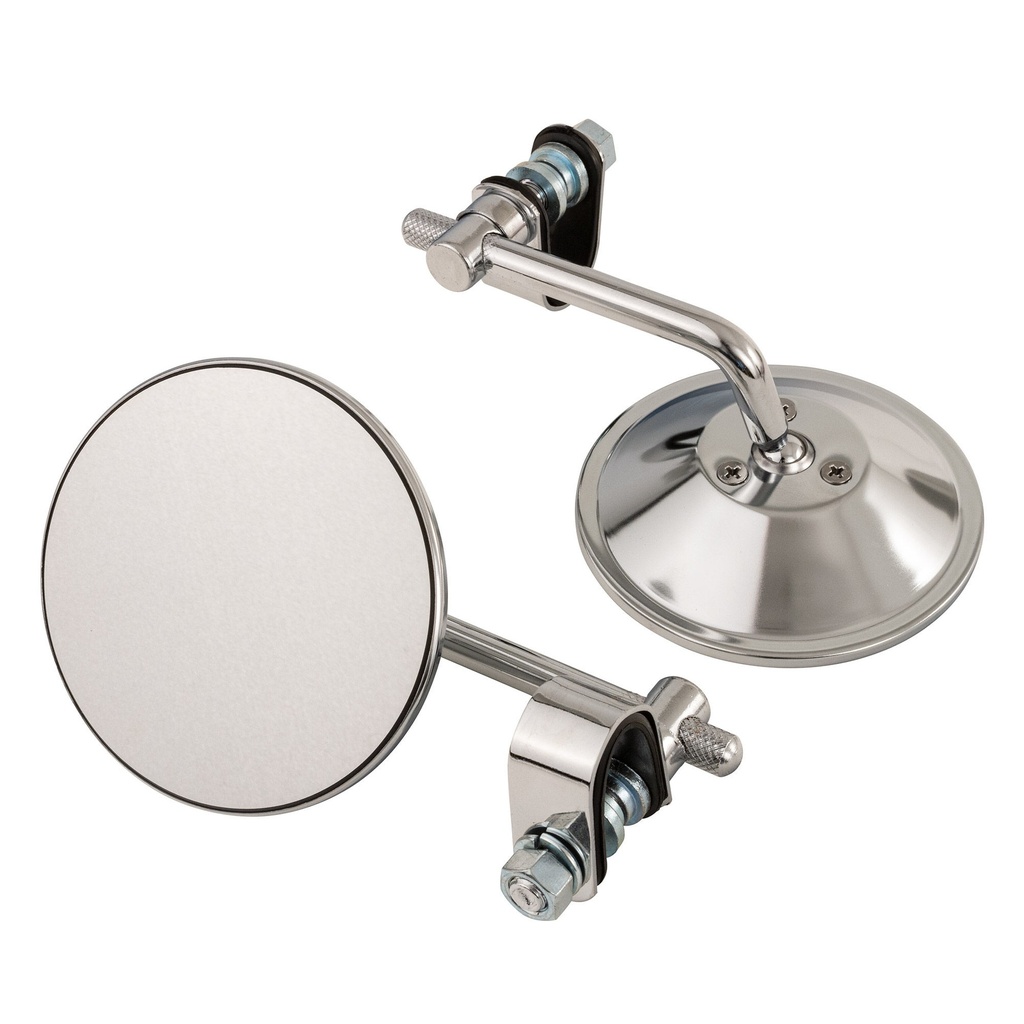 Warrior 4 Inch Universal Clamp On Retro Motorcycle Mirrors