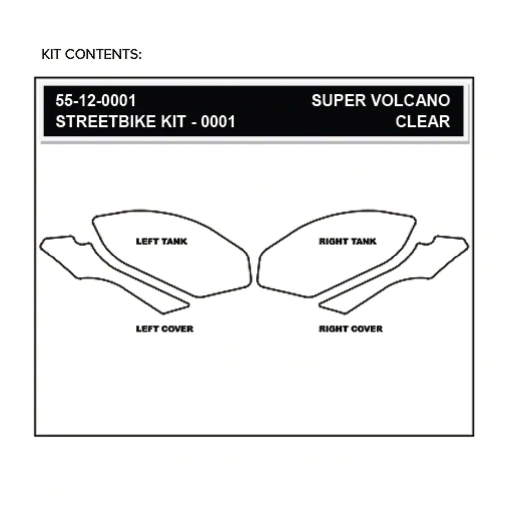 StompGrip Super Volcano Streetbike Black Traction Kit