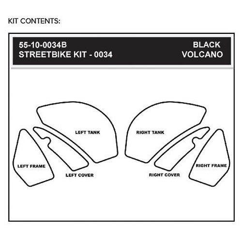 StompGrip Volcano Streetbike Black Traction Kit