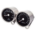 Warrior Chrome Mini Speedo Black Face 60mm 0 -160 MPH