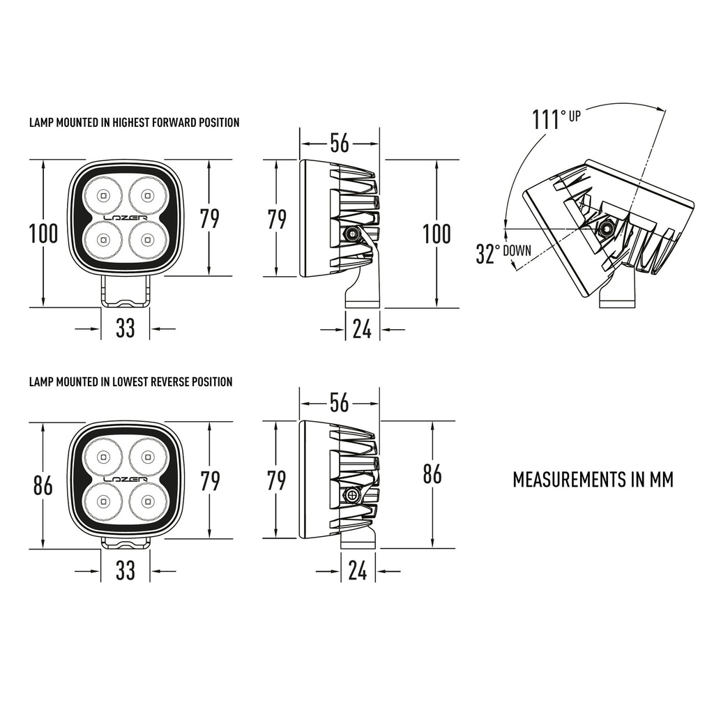 Lazer Lamps Utility-25 LED Work Light