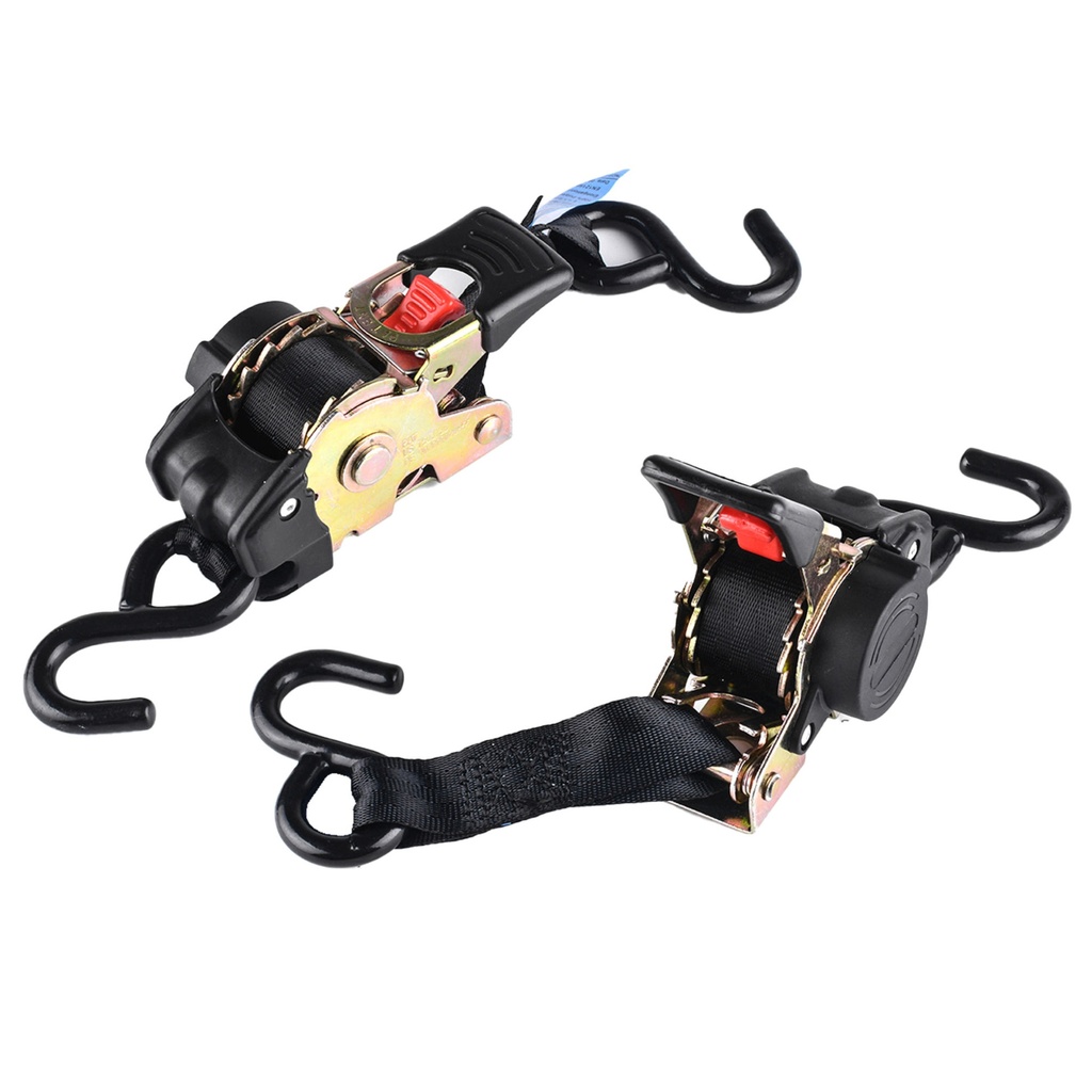Bike-It Auto-Retractable Ratchet Tiedown - 2Pc