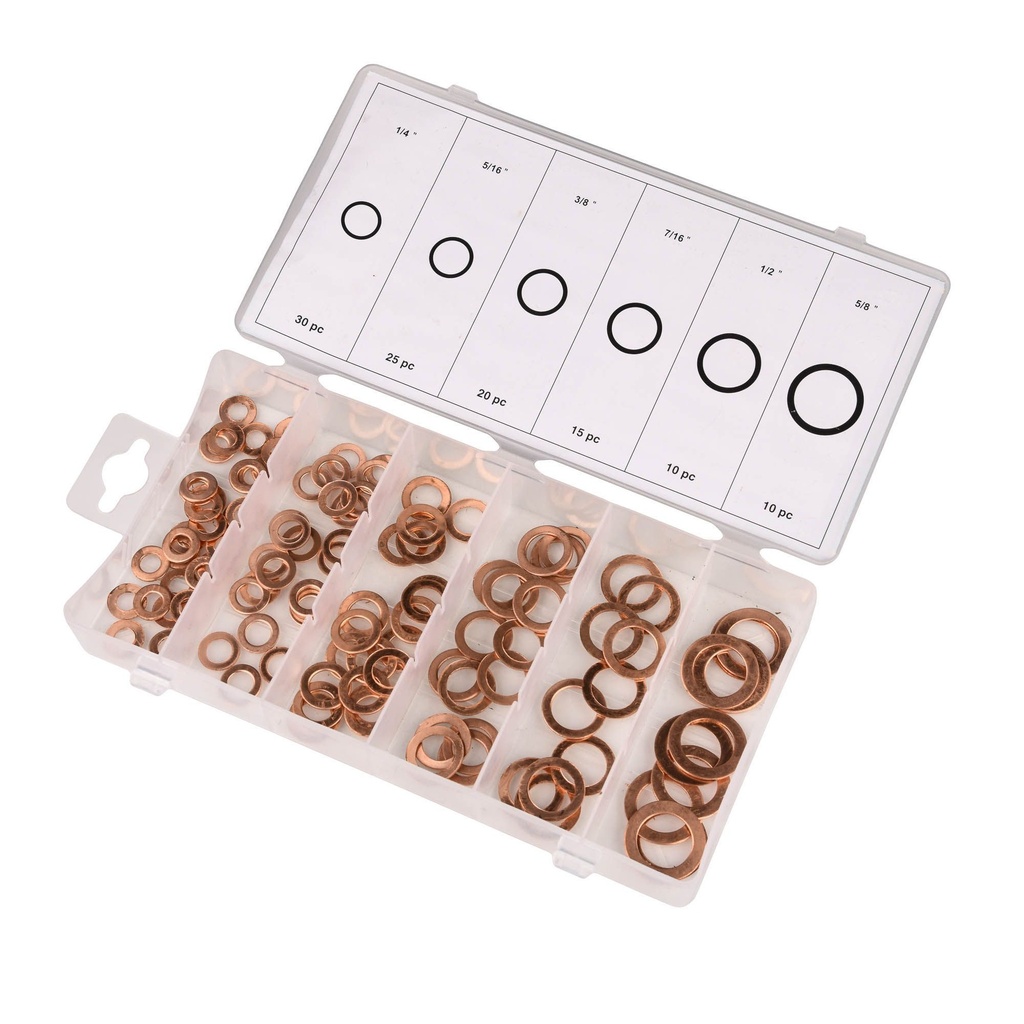 Bike-It 110Pc Copper Washer Kit (Imperial)