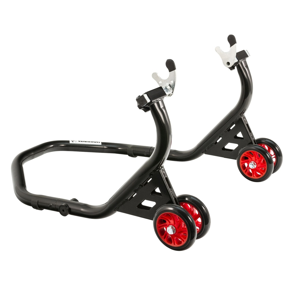 Warrior 4 Wheel Motorcycle Racing Head Paddock Stand & Rear Paddock Stand Bundle