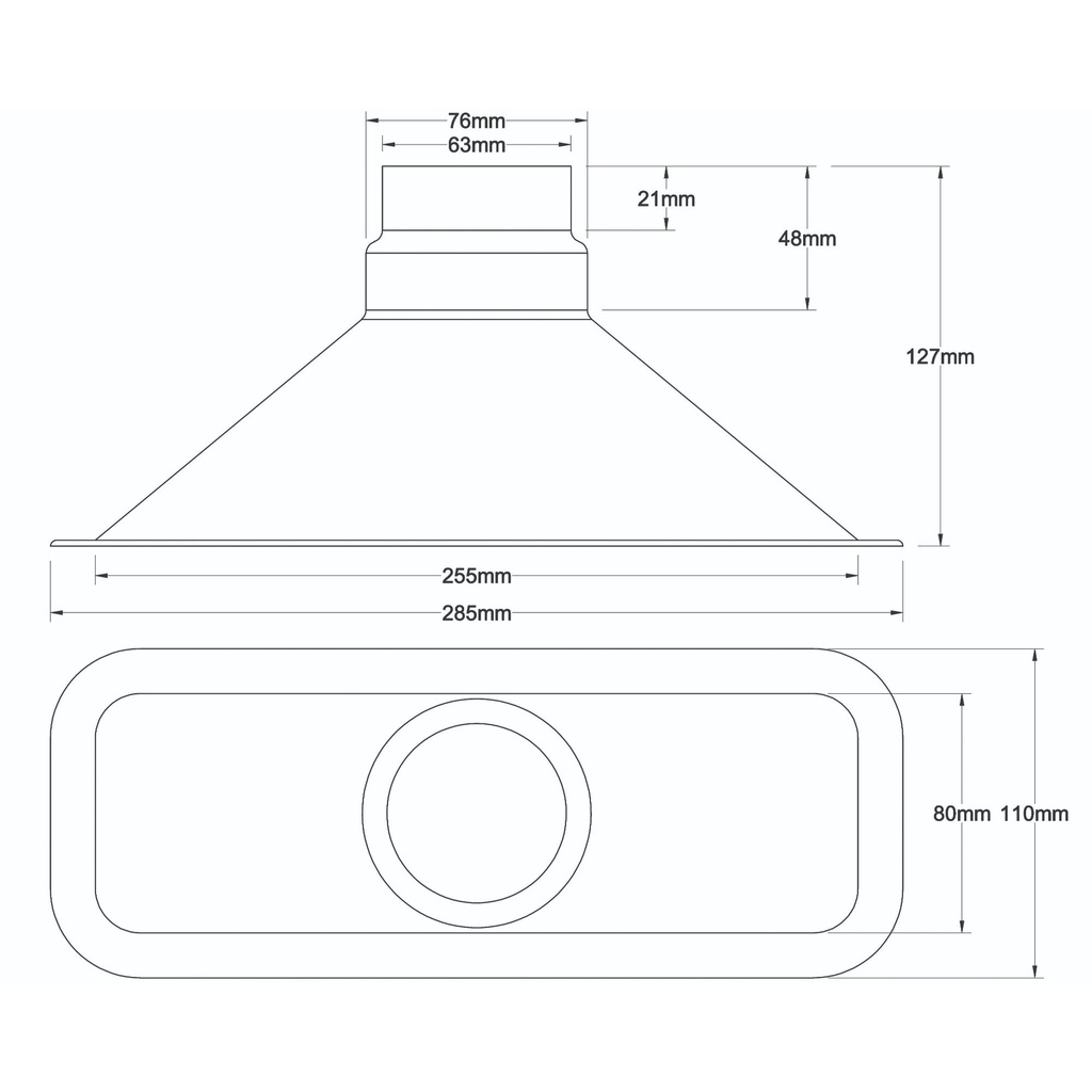 Revotec Large Rectangular Intake Duct With Stepped Outlet