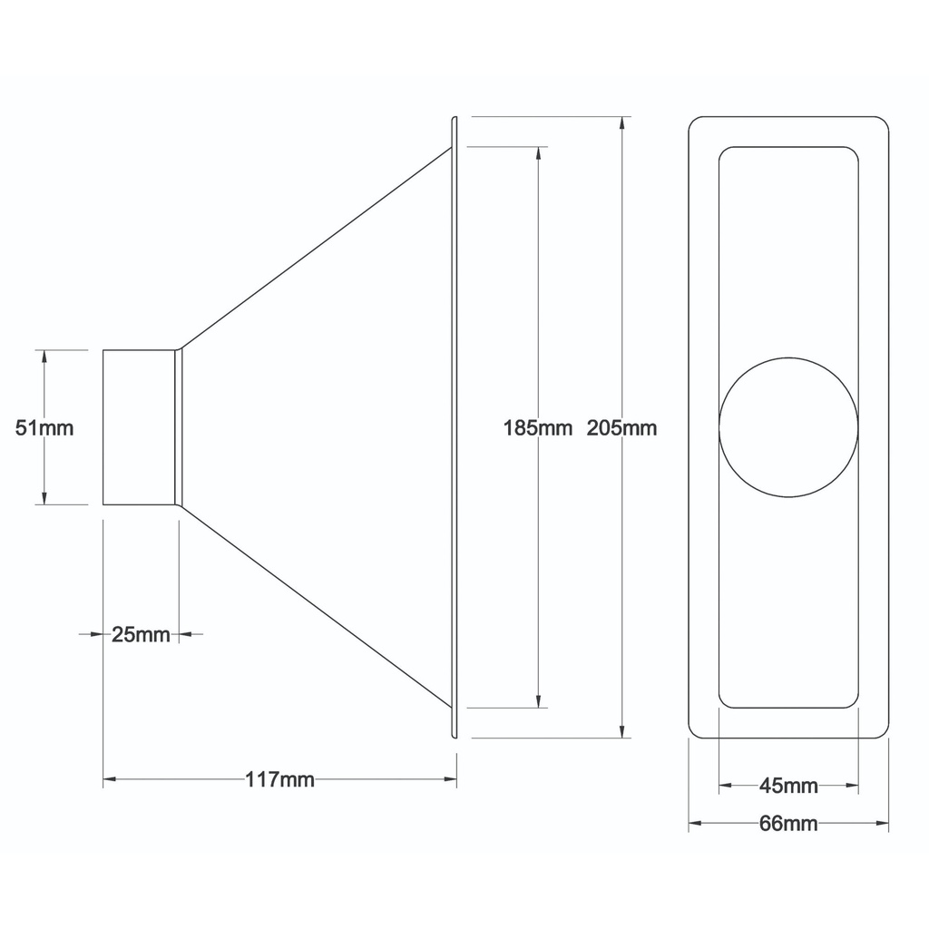 Revotec Wide Rectangular Intake Duct