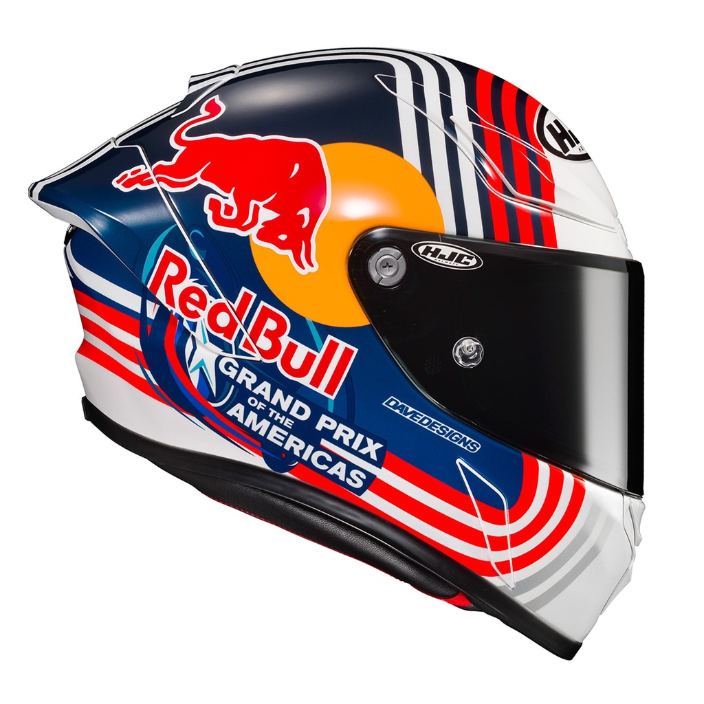 HJC RPHA 1 Red Bull Austin Replica Motorcycle Helmet