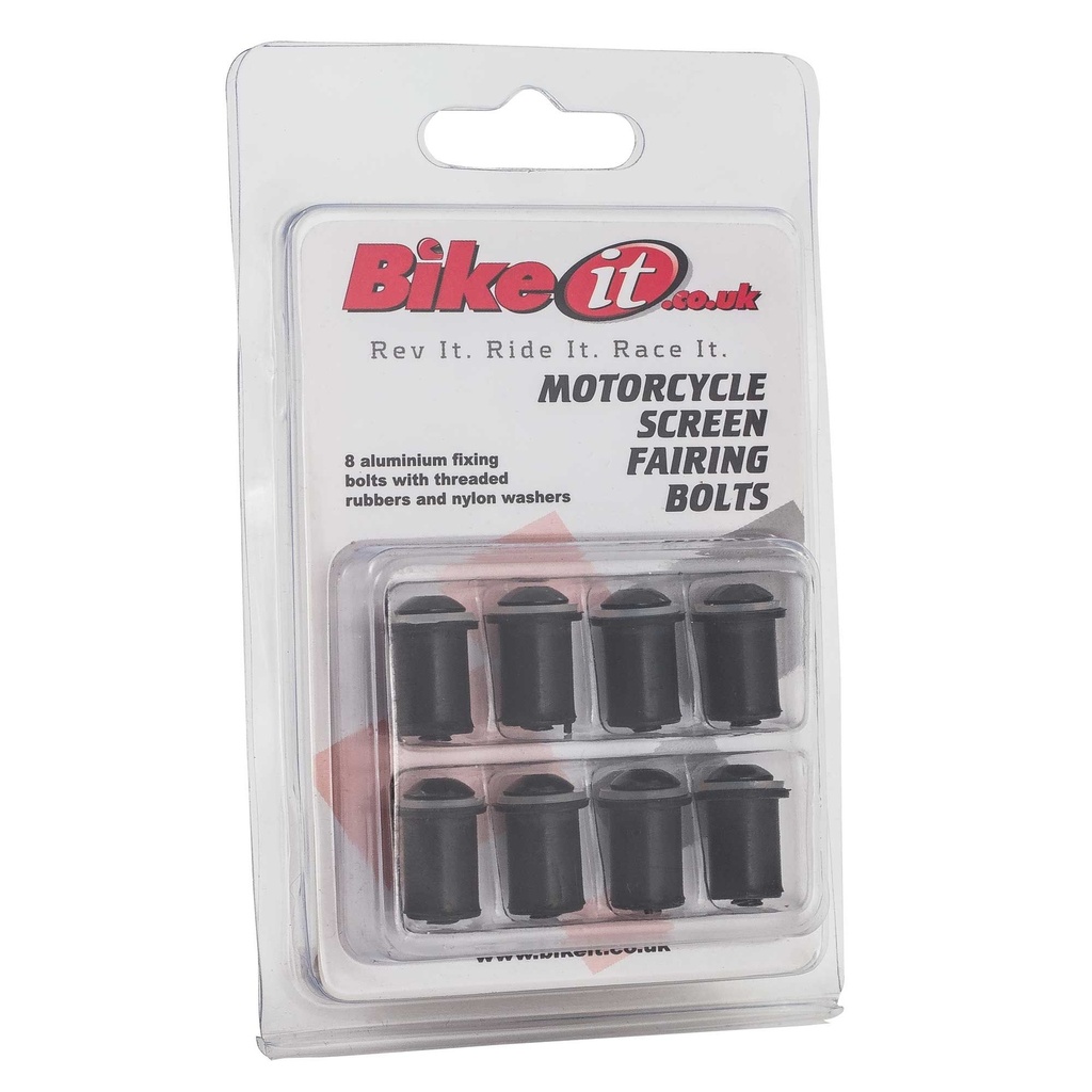 Bike-It Screen Fairing Bolt Kit - Pack Of 8 - Black