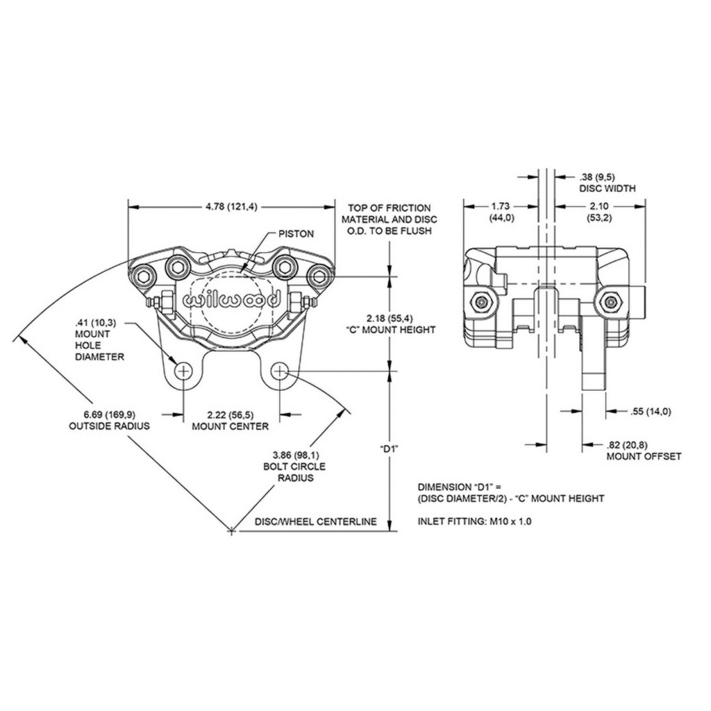 Wilwood Dynapro Single Brake Caliper - Classic VW Beetle Fitment