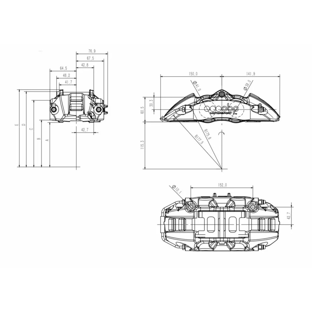 OBP Street Series SS 4 Pot Brake Calipers - Pair