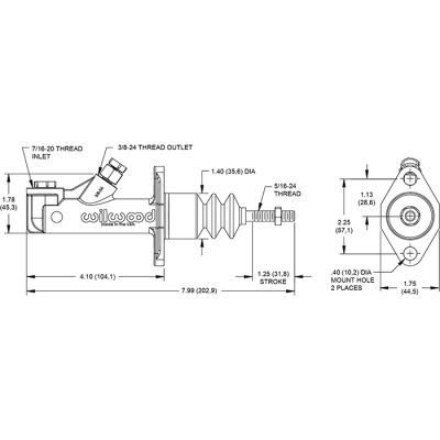 Wilwood GS Compact Remote Reservoir Master Cylinder