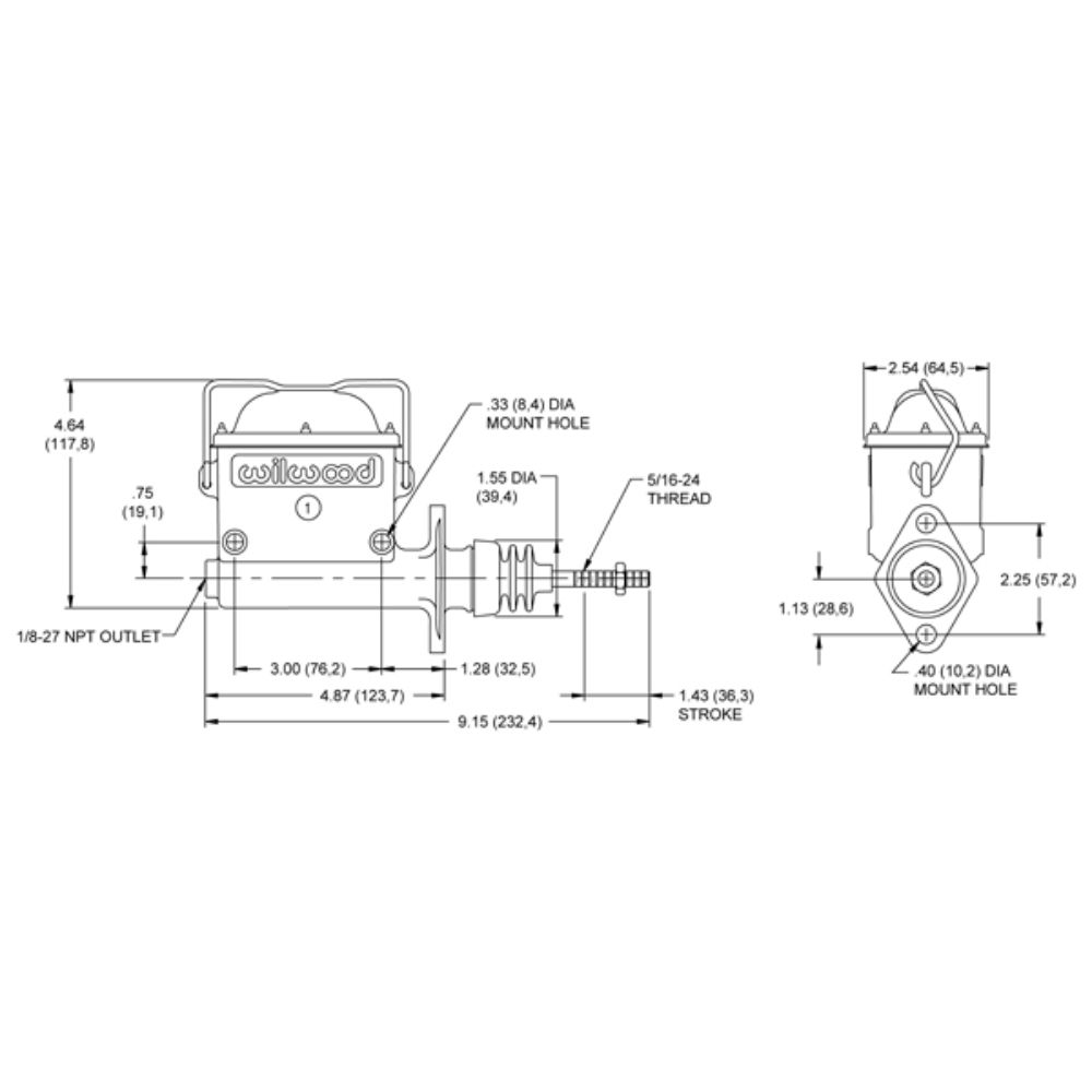 Wilwood High Volume Integral Reservoir Master Cylinders