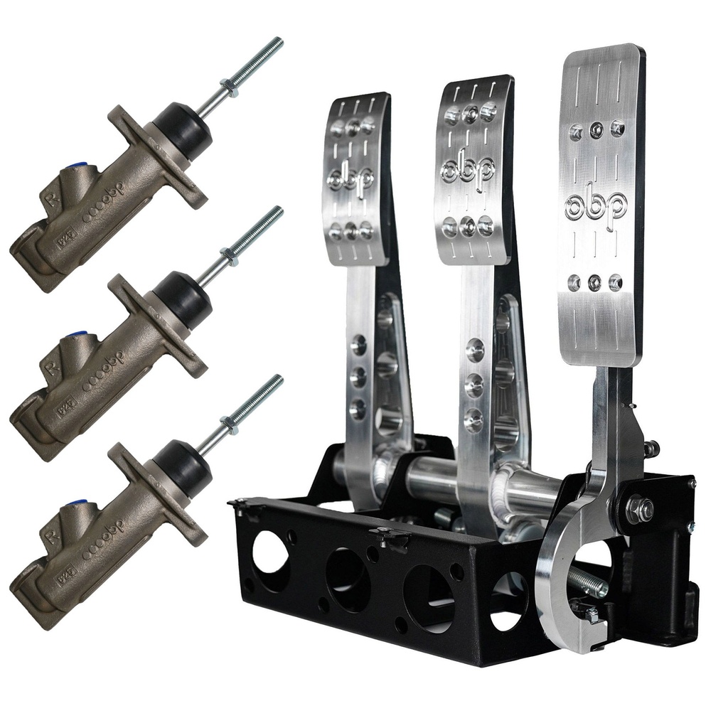 OBP Universal Pro Race Cockpit Floor Mount 3 Pedal Assembly