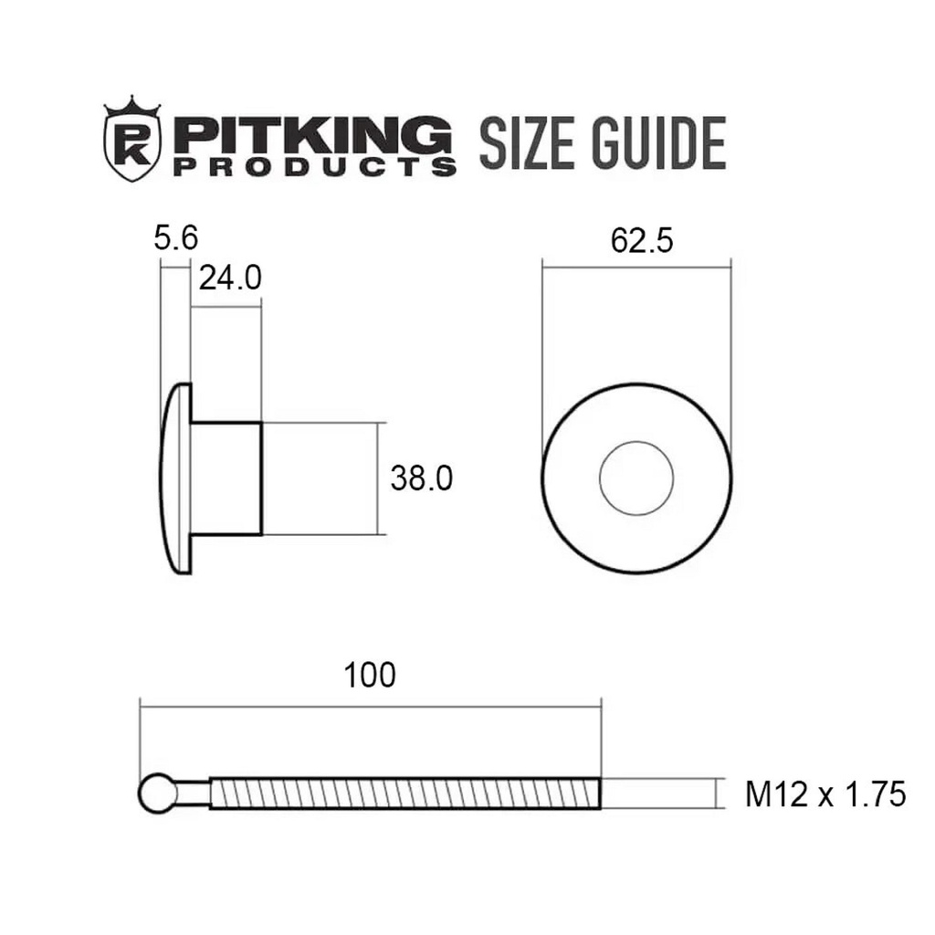 Pitking Products Heavy Duty Quick Release Bonnet Pins - Push Button Release