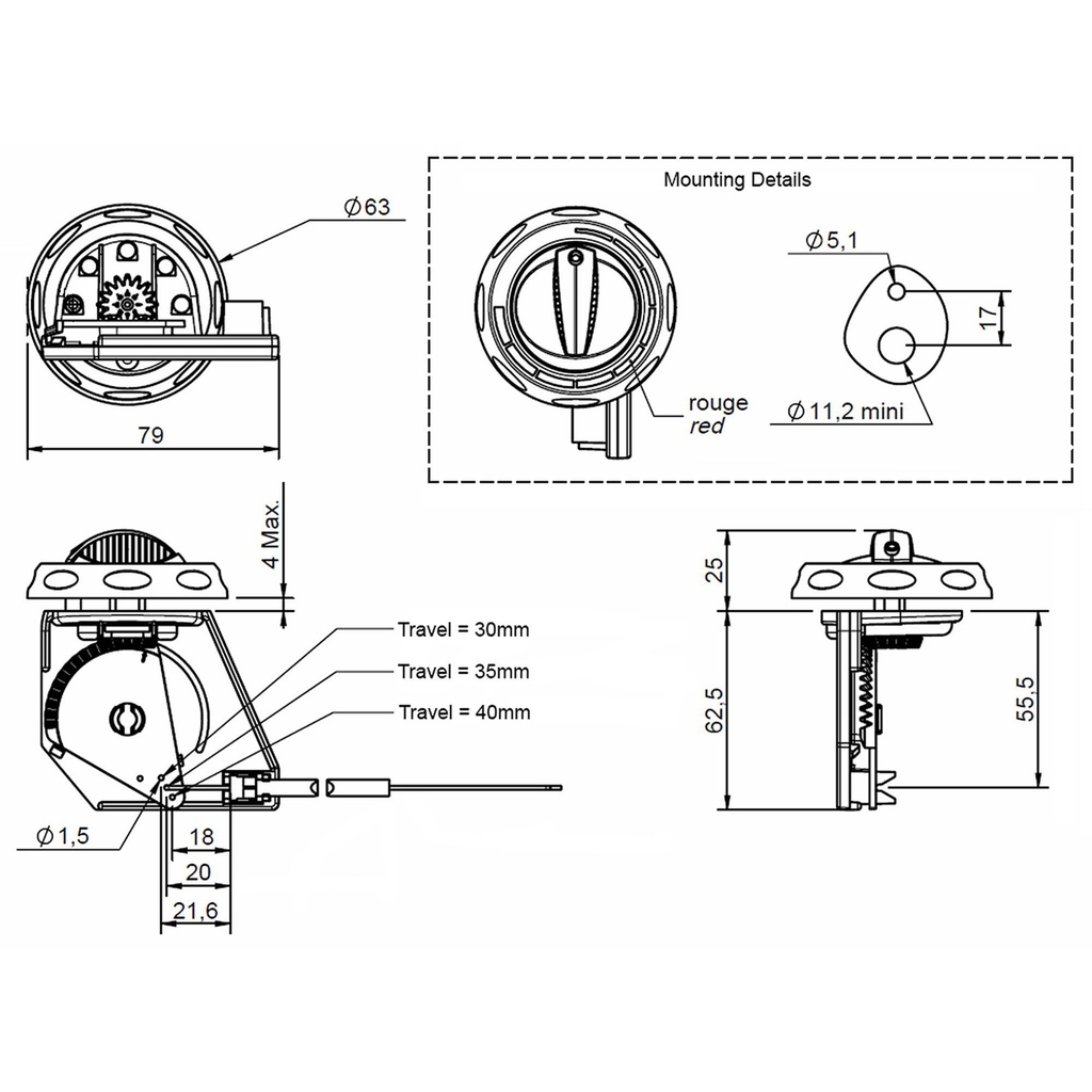 T7Design Rotary Heater Control Knob - Bowden Operated
