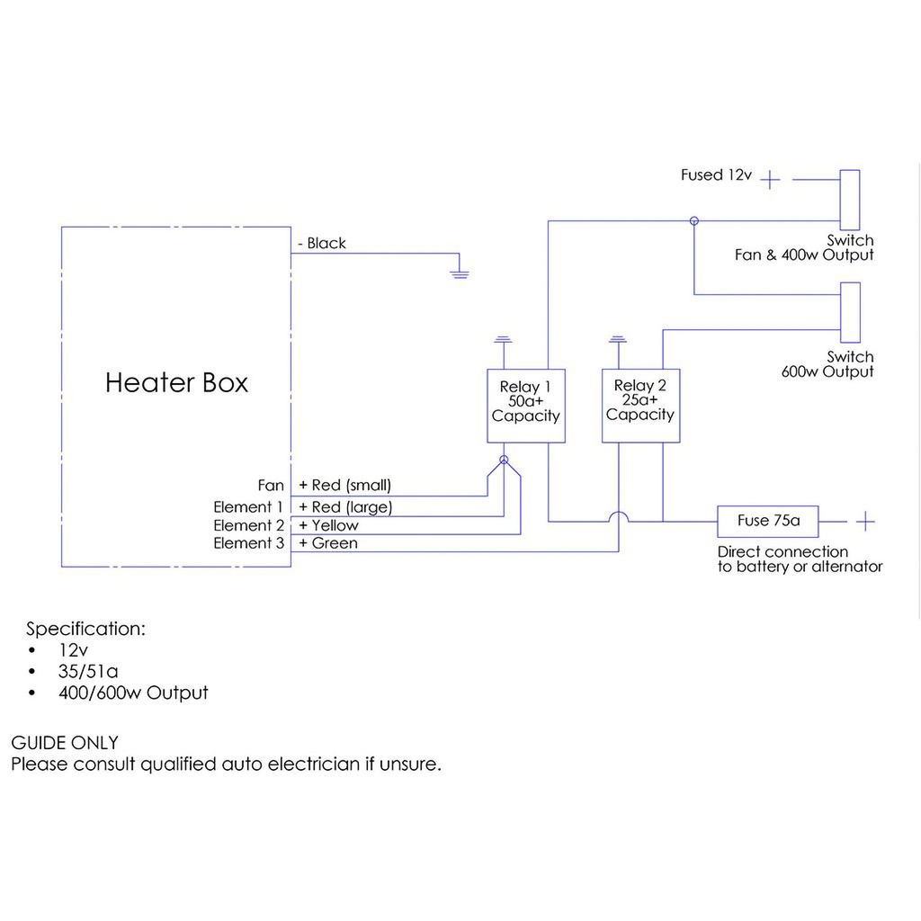T7Design 12V 400w Ducted Electric Cab Heater