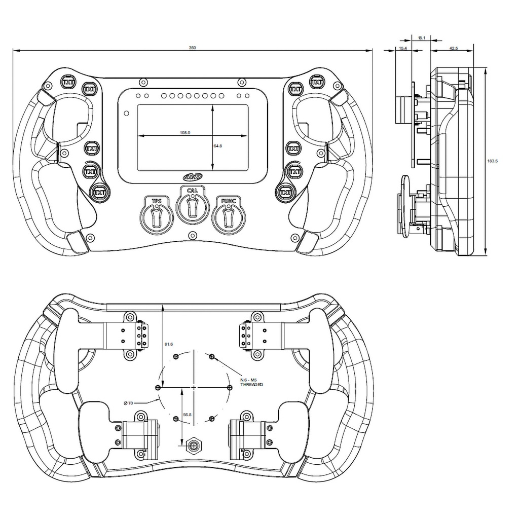 AIM SW4 GT Steering Wheel (With Integrated Dash)