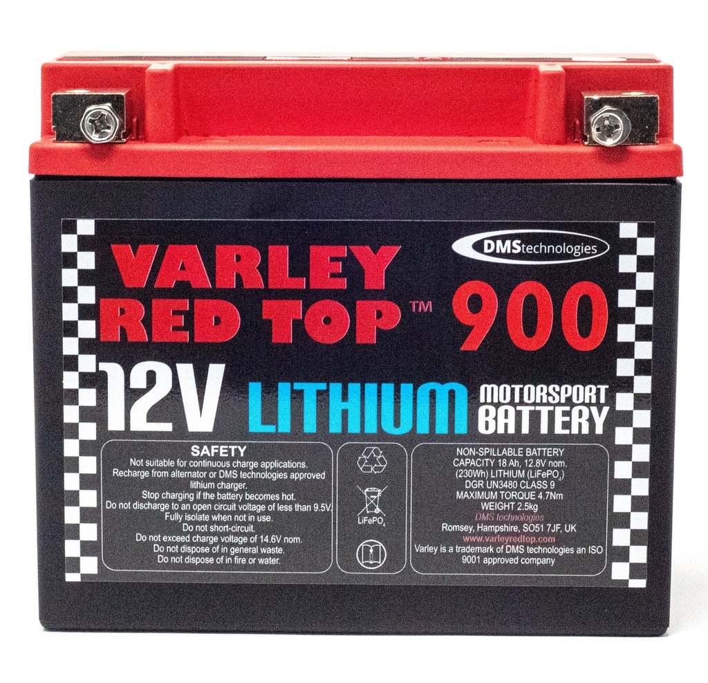 Varley Red Top Lithium RT900 Battery With 6 Amp Charger