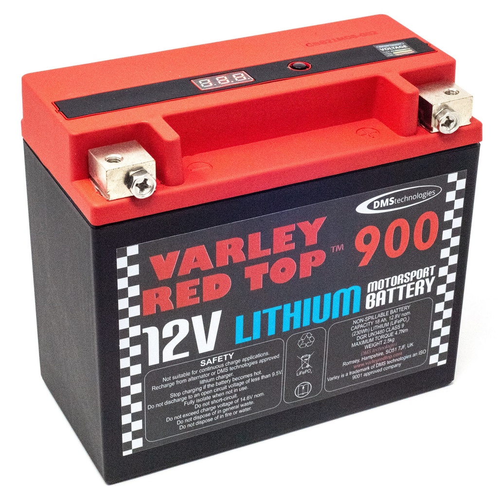 Varley Red Top Lithium RT900 Battery With 6 Amp Charger