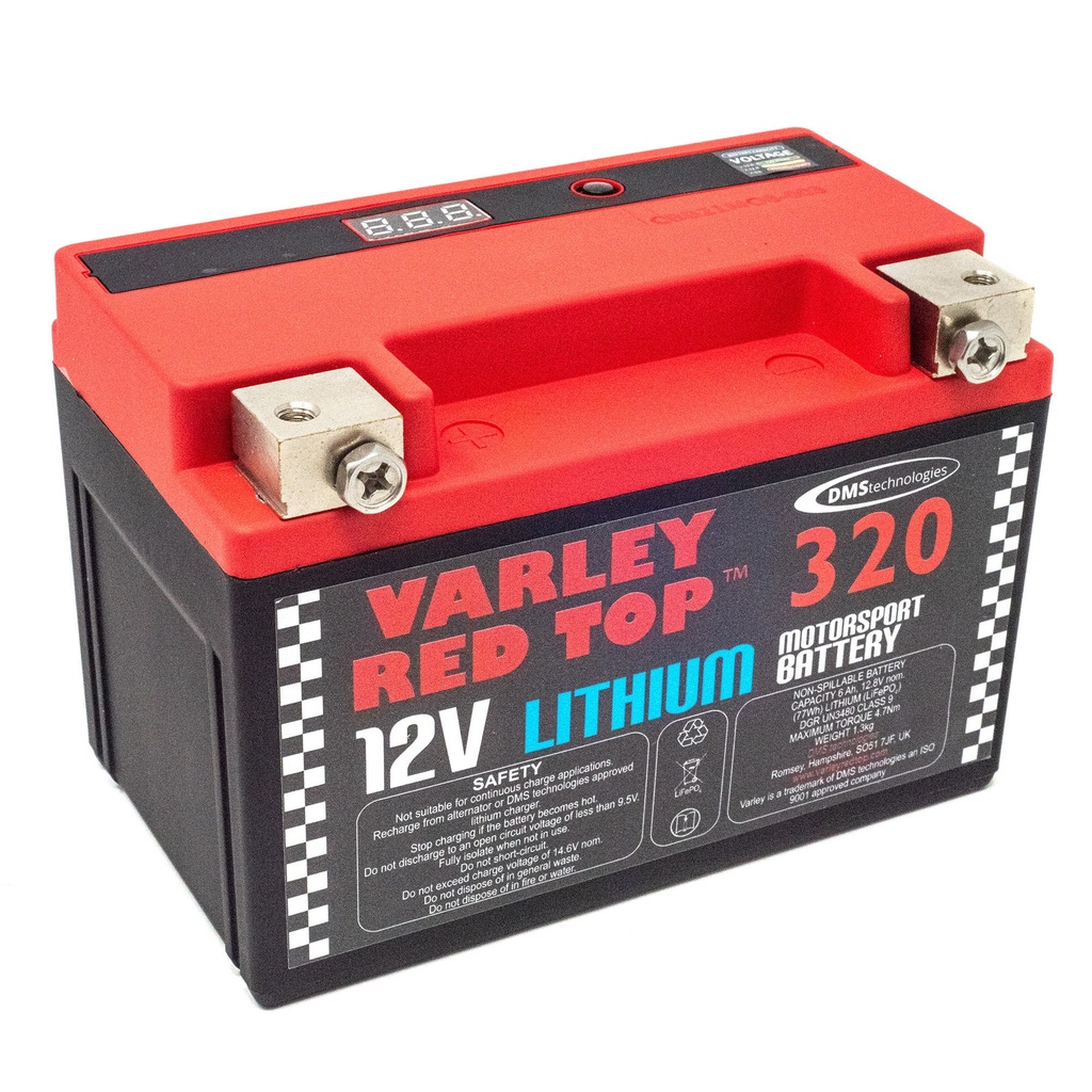 Varley Red Top Lithium RT320 Battery With 2 Amp Charger