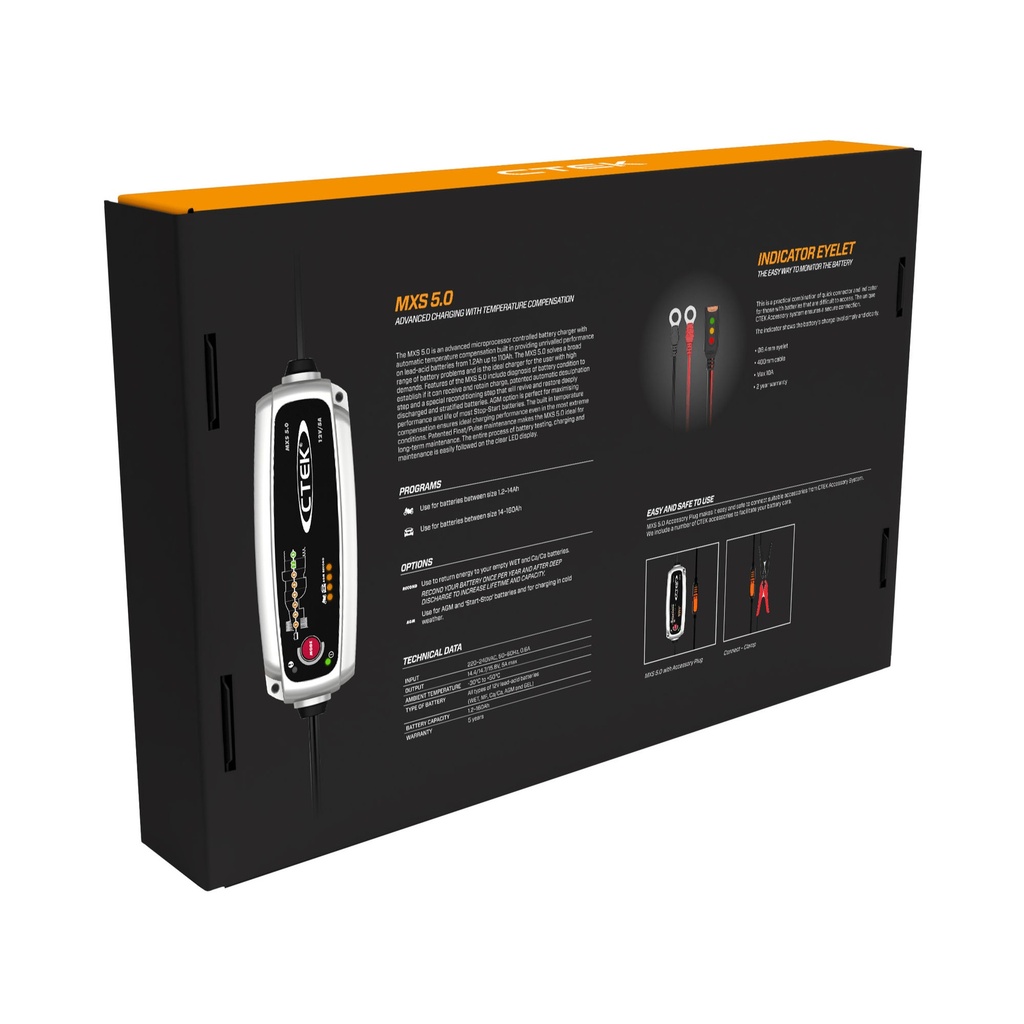 CTEK MXS 5.0 Power Kit - Battery Charger With FREE Power Bank & Comfort Indicator