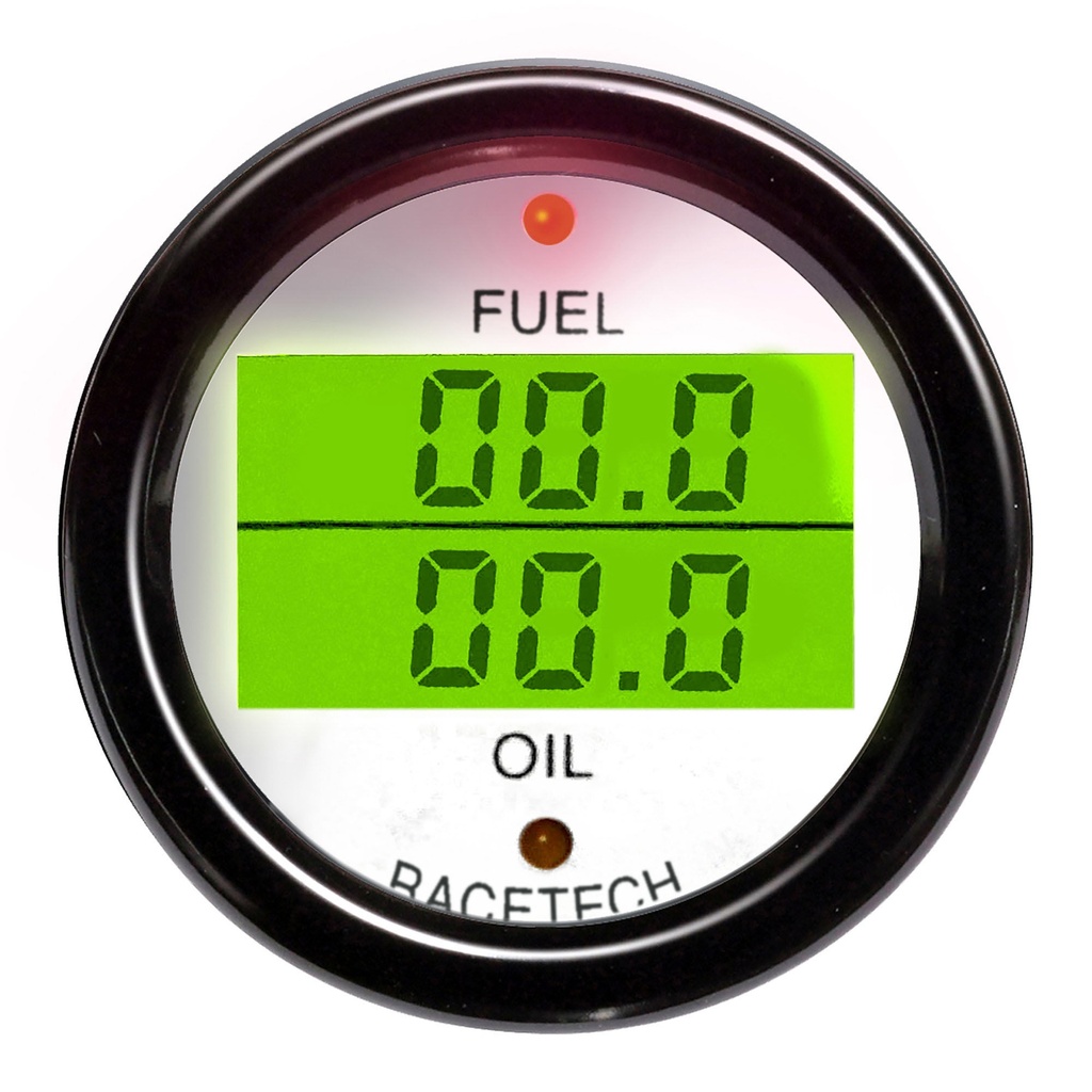 Racetech Fuel Pressure - Oil Temperature Dual Gauge