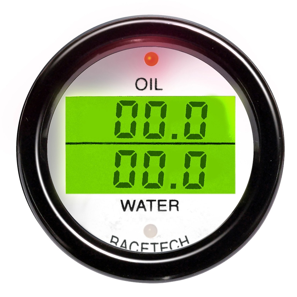 Racetech Oil Temperature - Water Temperature Dual Gauge