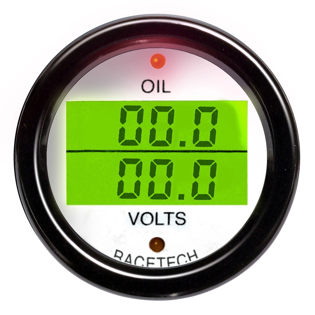 Racetech Oil Pressure - Volts Dual Gauge