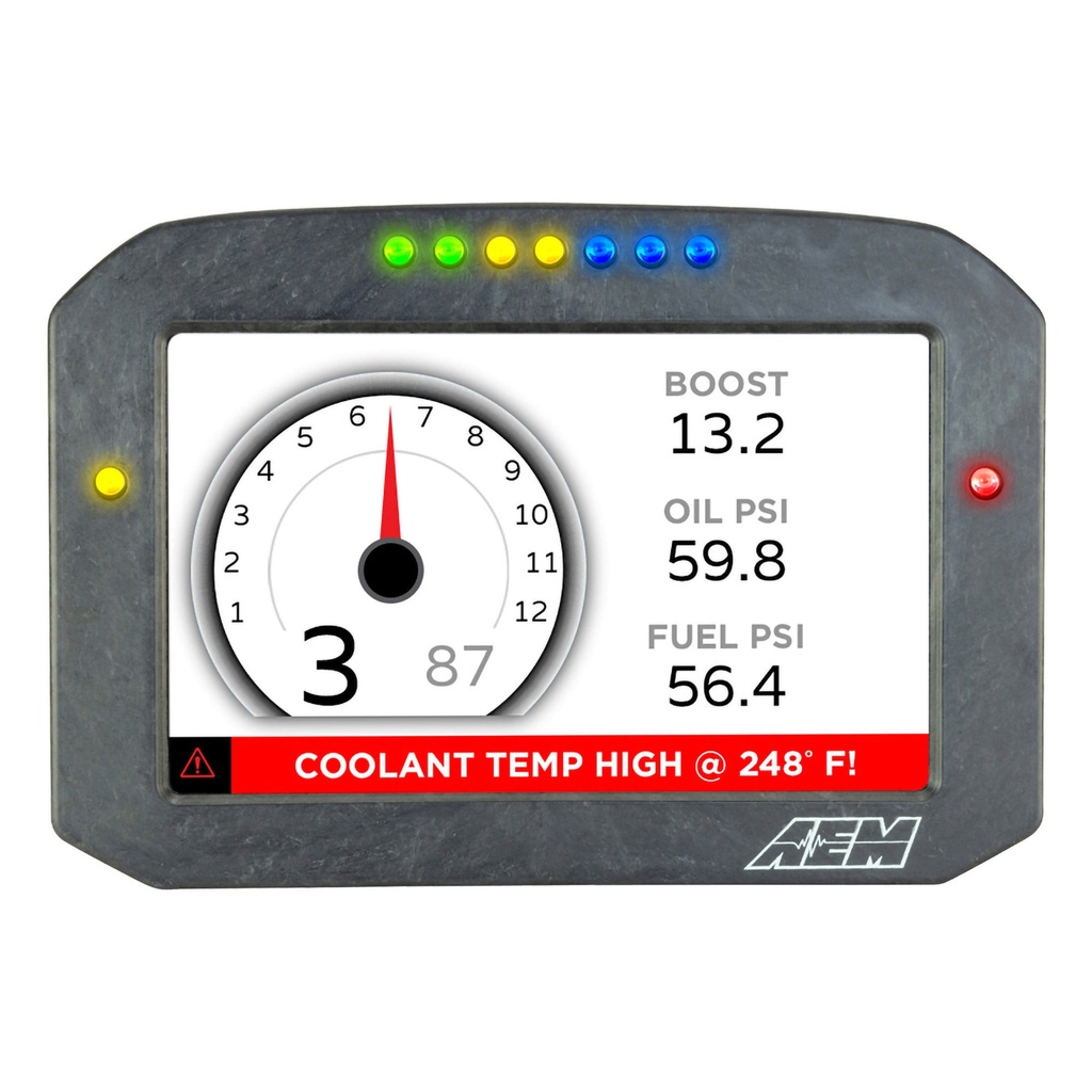 AEM Electronics CD-7 Carbon Flat Panel Digital Dash Display With Data Logging