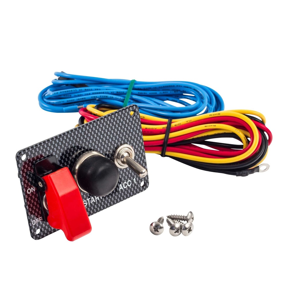 Grayston Carbon Effect Starter Switch Panel With Accessory Switch