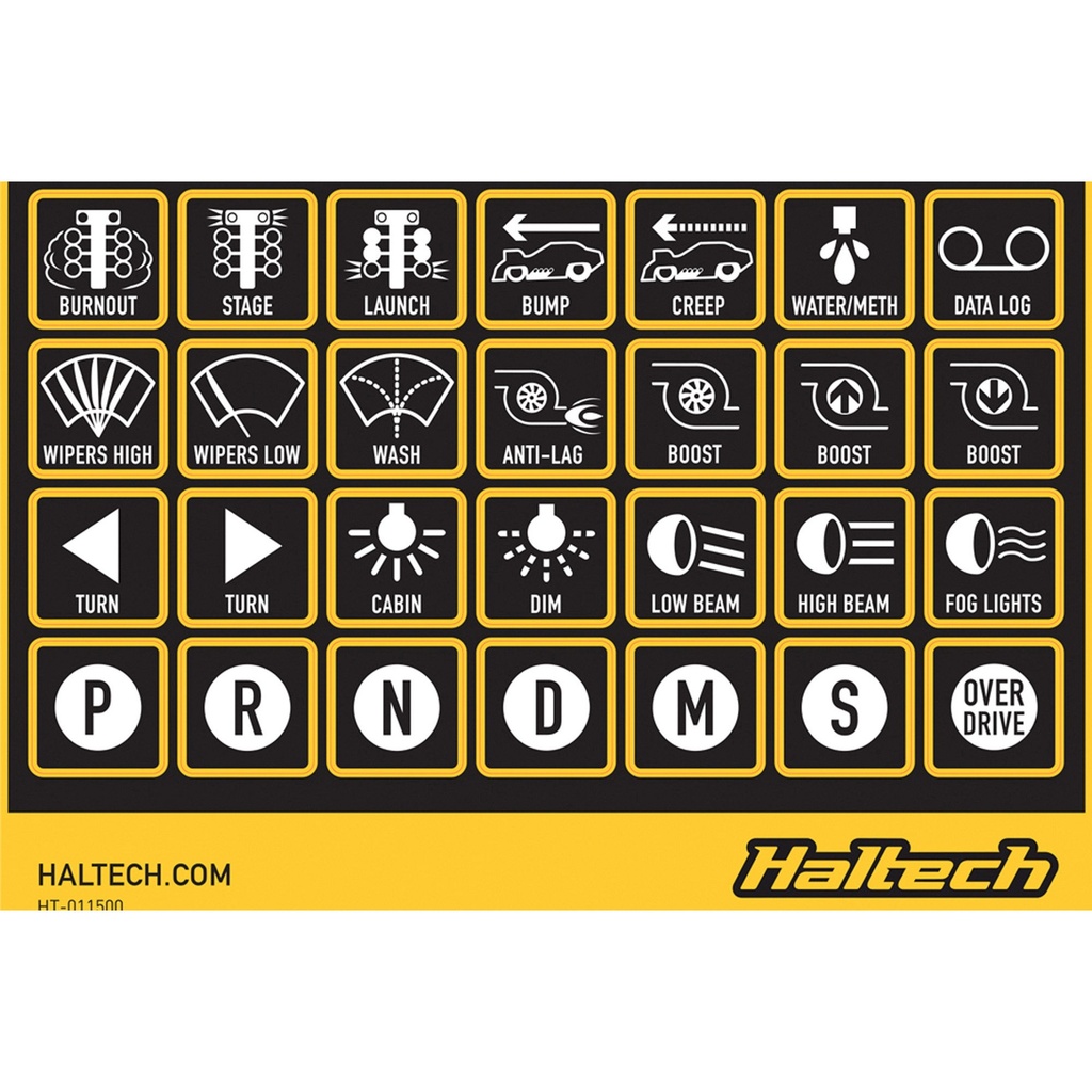Haltech Label Set For CAN Keypad