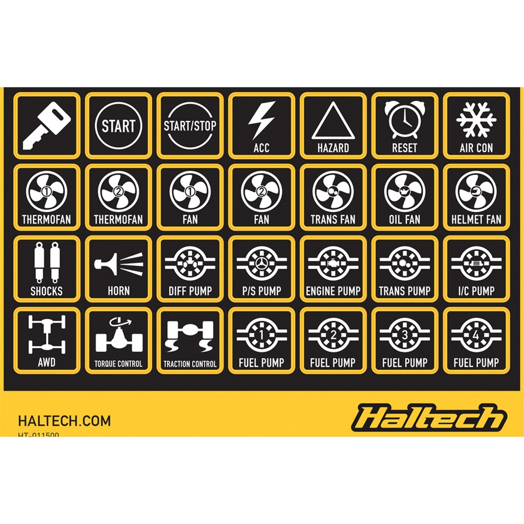 Haltech Label Set For CAN Keypad