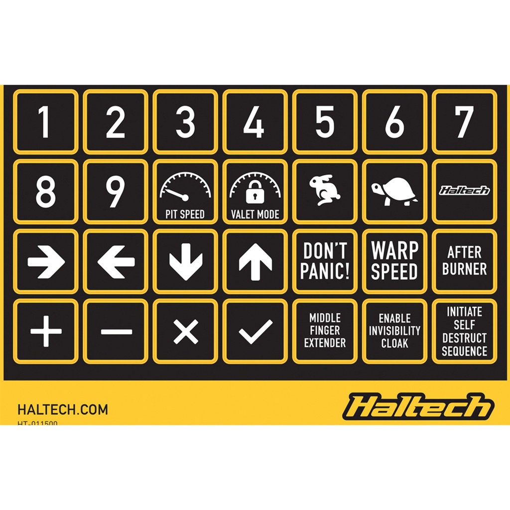 Haltech Label Set For CAN Keypad