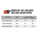K&N Filters Weber IDF/IDA / Dellorto DRLA Carburettor Bolt On Air Filter