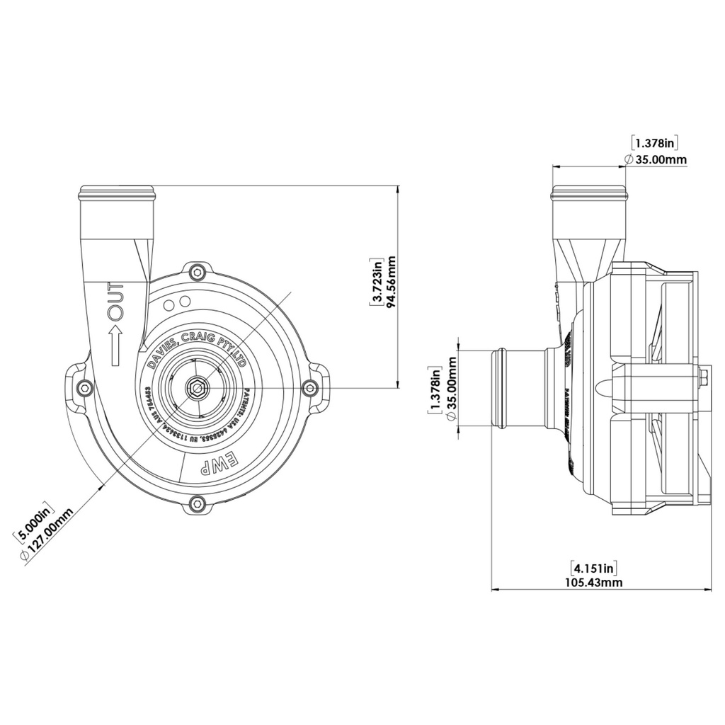 Davies Craig EWP80 Alloy Electric Water Pump