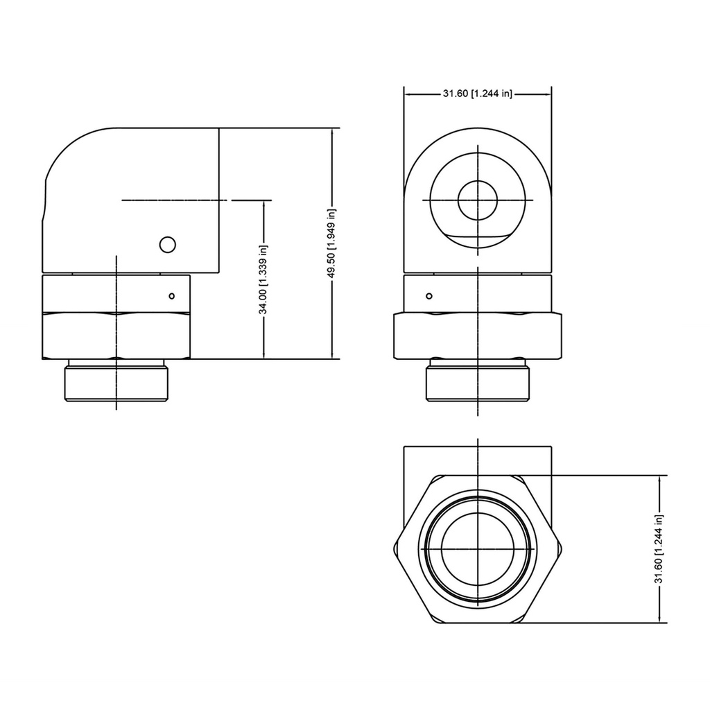 Susa ProLine M22 90 Degree Port Adapter With Sender Take Off