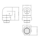 Susa ProLine M22 90 Degree Port Adapter With Sender Take Off