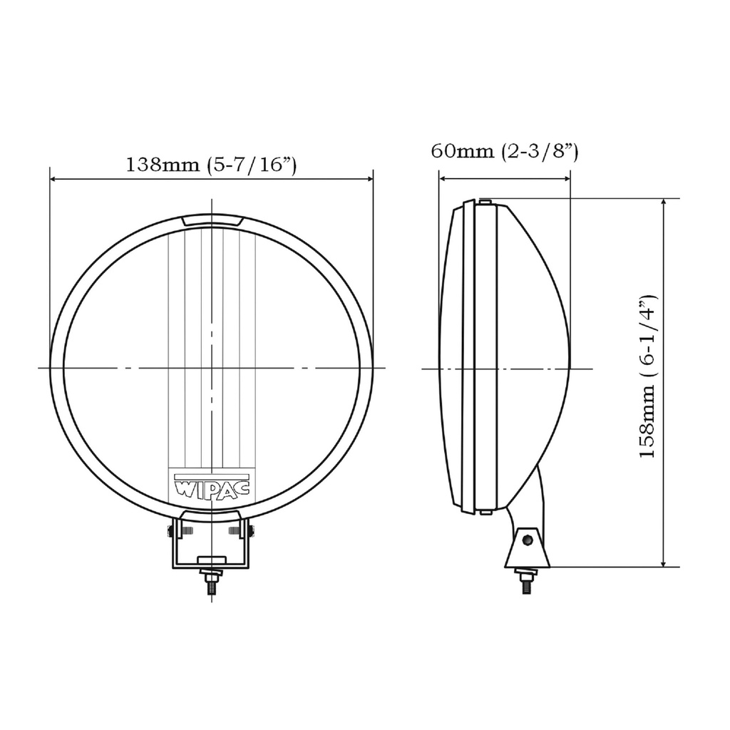 Wipac Classic Style 5.5 Inch Chrome Lamps