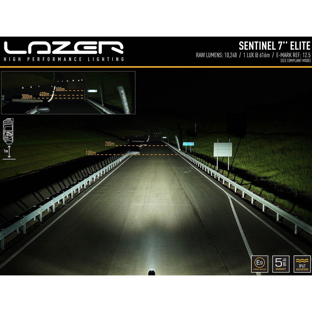 Lazer Lamps Sentinel Elite LED Light With Position Light - 7 Inch