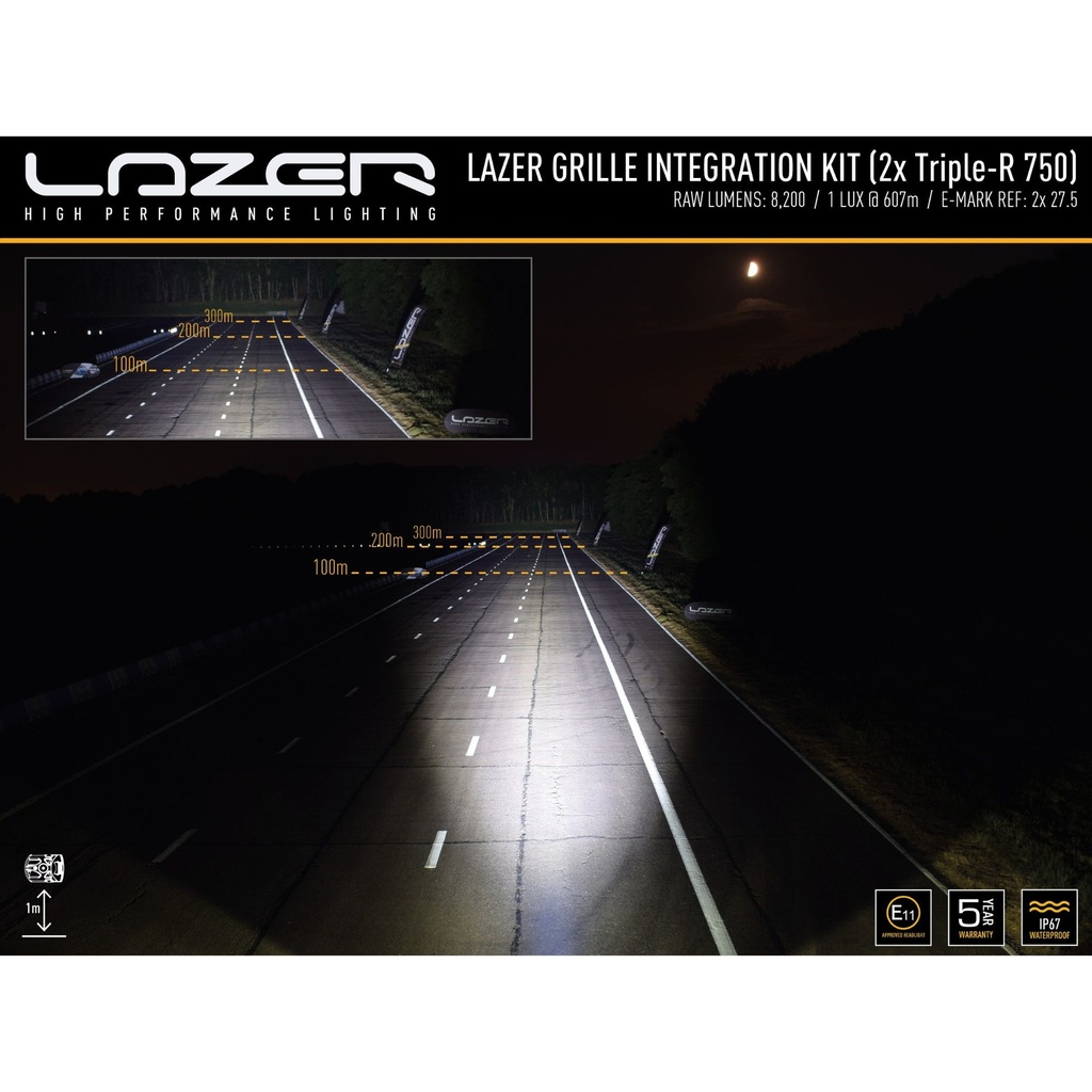 Lazer Lamps Grille Integration Kit With Gen 2 Triple-R 750 Lamps