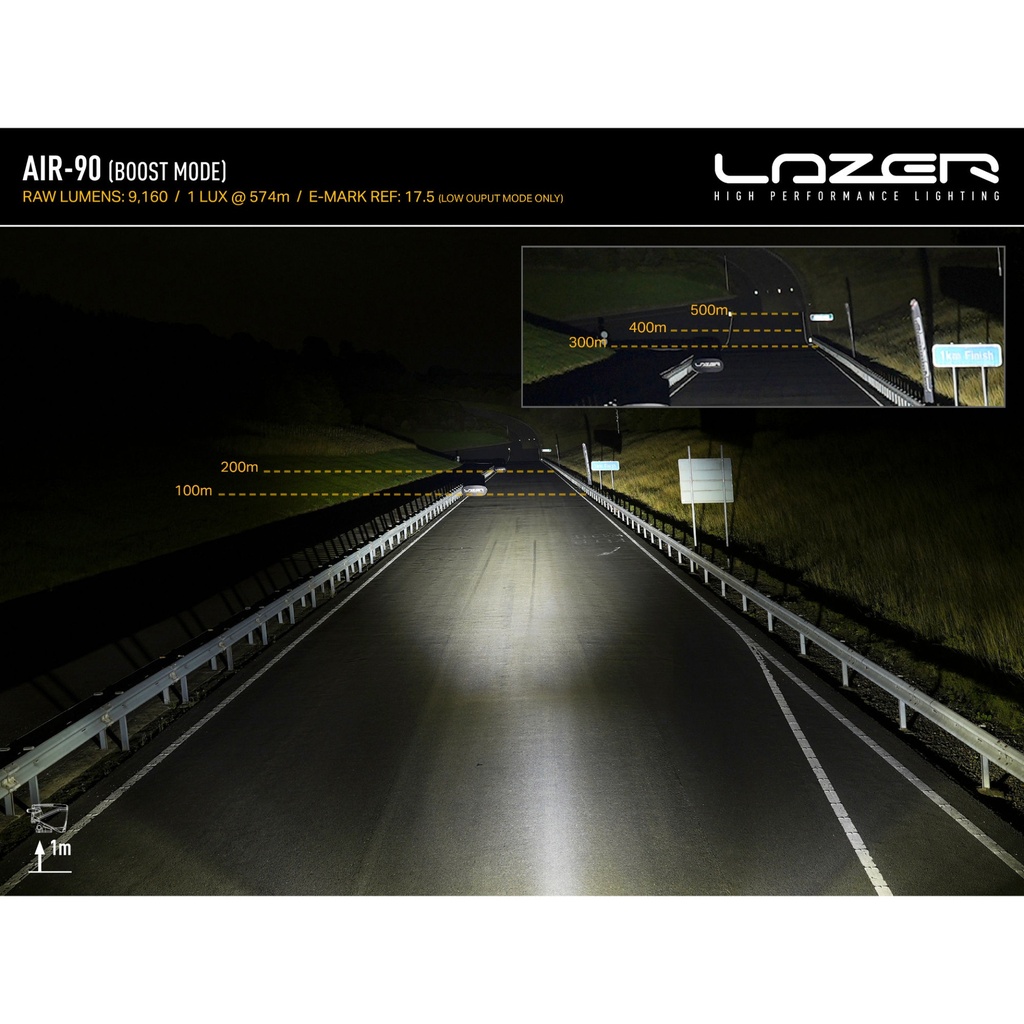 Lazer Lamps Air-90 Auxiliary LED Driving Light Bar With Beacon