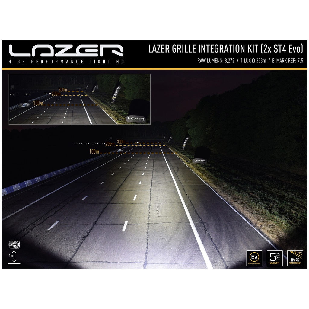 Lazer Lamps Grille Integration Kit With ST-4 Evolution Lamps