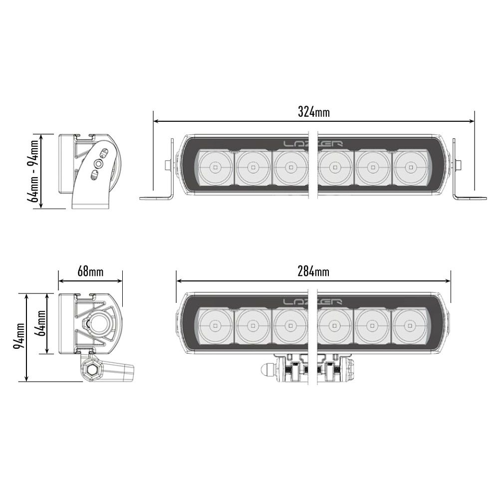 Lazer Lamps ST-6 Evolution ECE Approved LED Light Bar