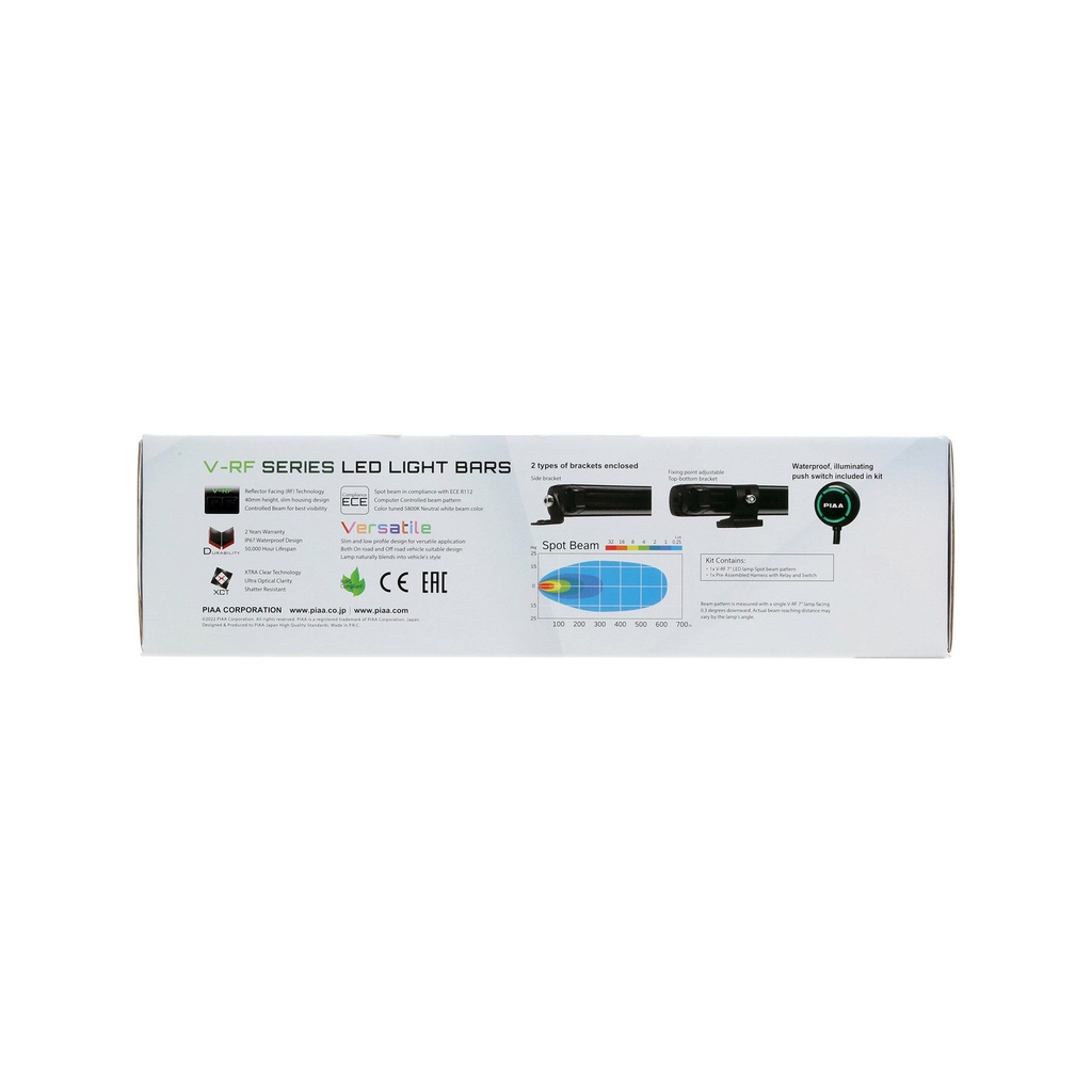 PIAA V-RF 7" Spot LED Light Bar Kit