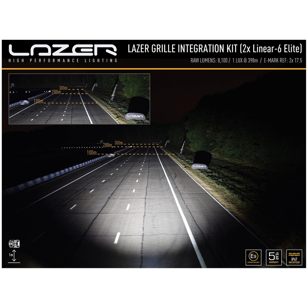 Lazer Lamps Grille Integration Kit With Linear 6 Elite Lamps