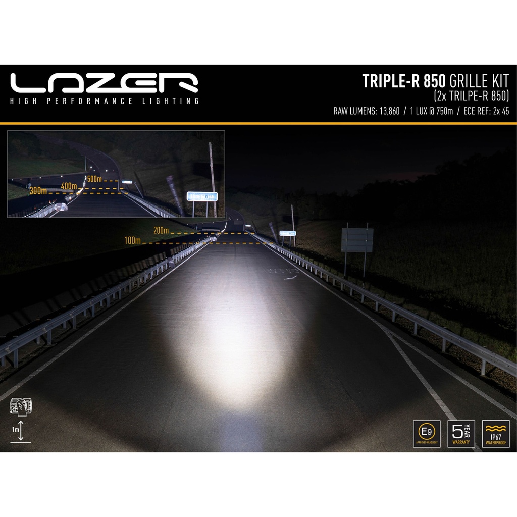 Lazer Lamps Grille Integration Kit With Gen 2 Triple-R 850 Lamps