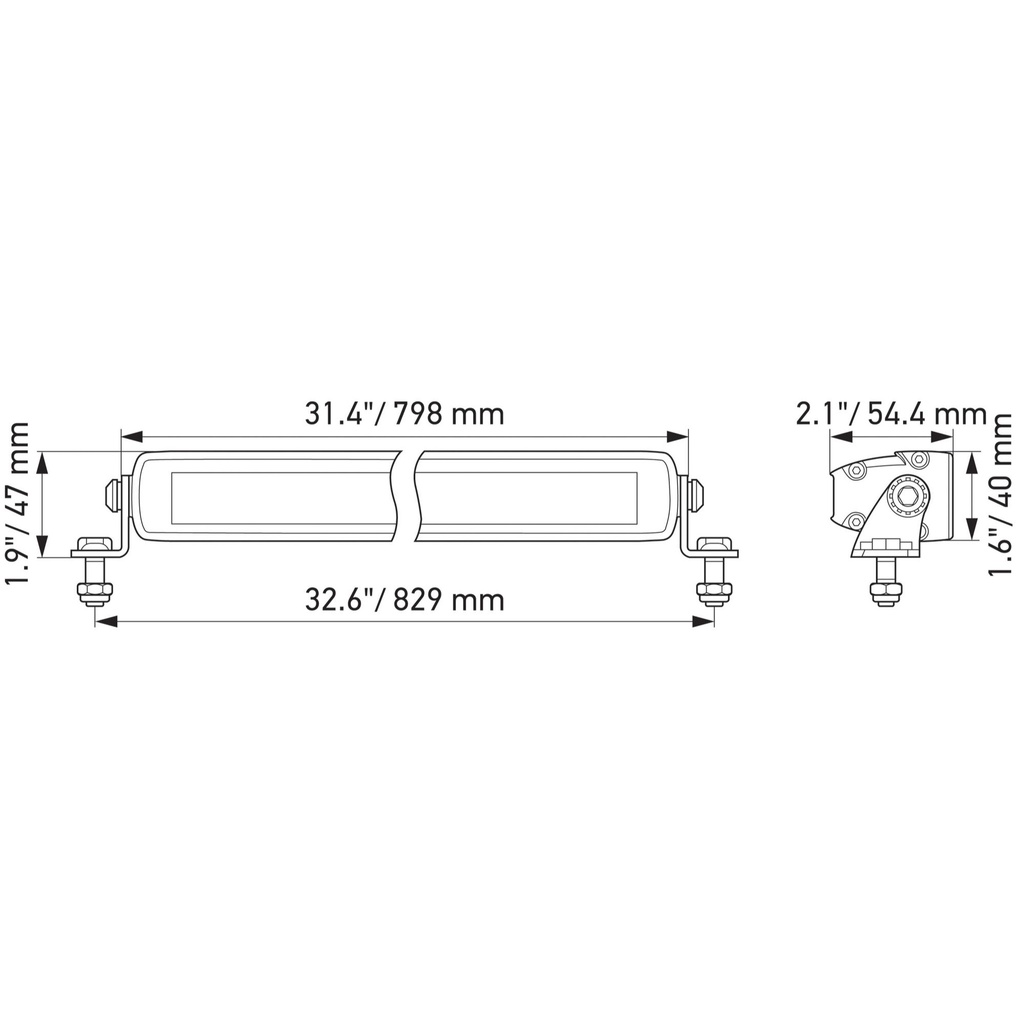 Hella Black Magic LED Slim Lightbar - 32 Inch