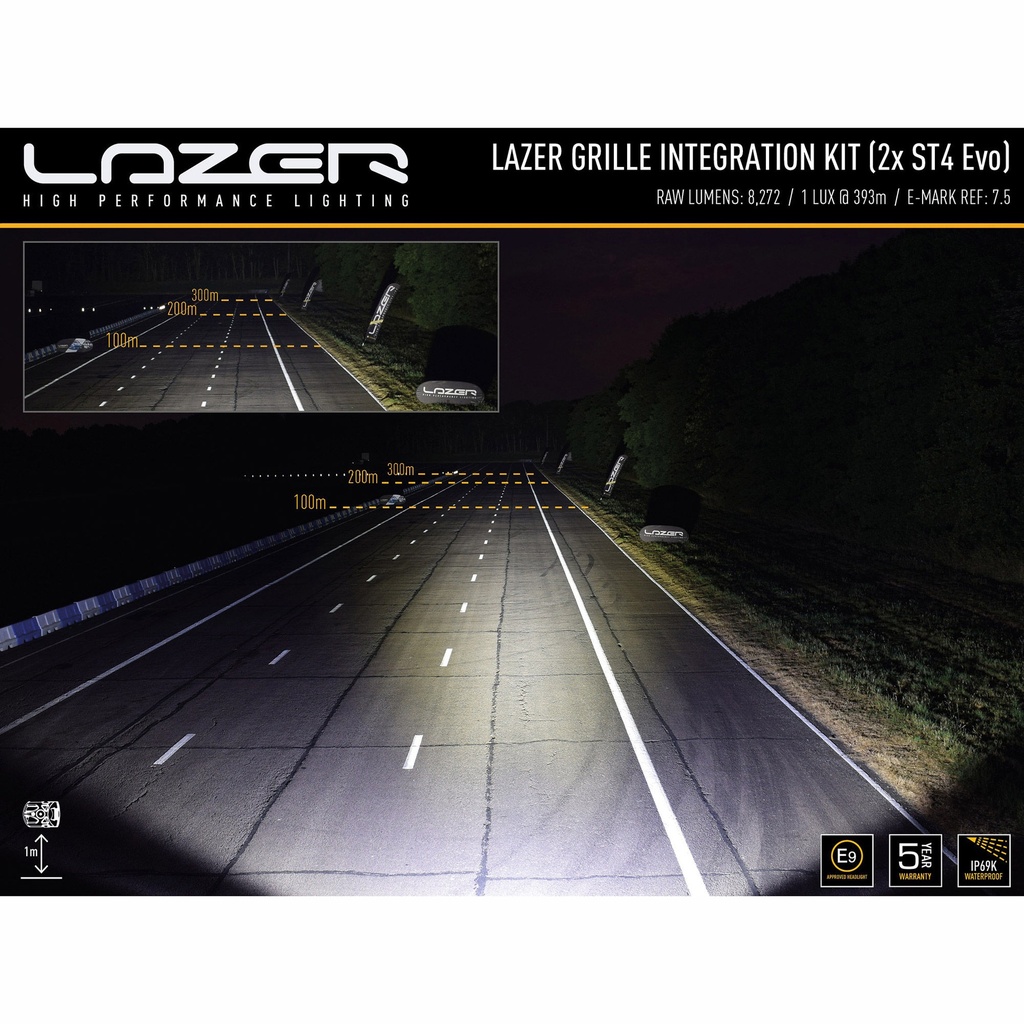 Lazer Lamps Grille Integration Kit With ST-4 Evolution Lamps