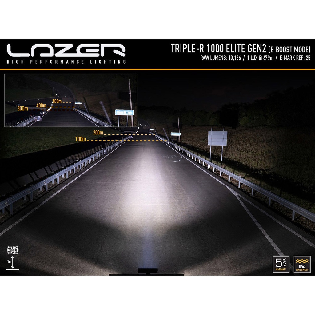 Lazer Lamps Triple-R 1000 Elite LED Light With Intelligent Low Beam Assist